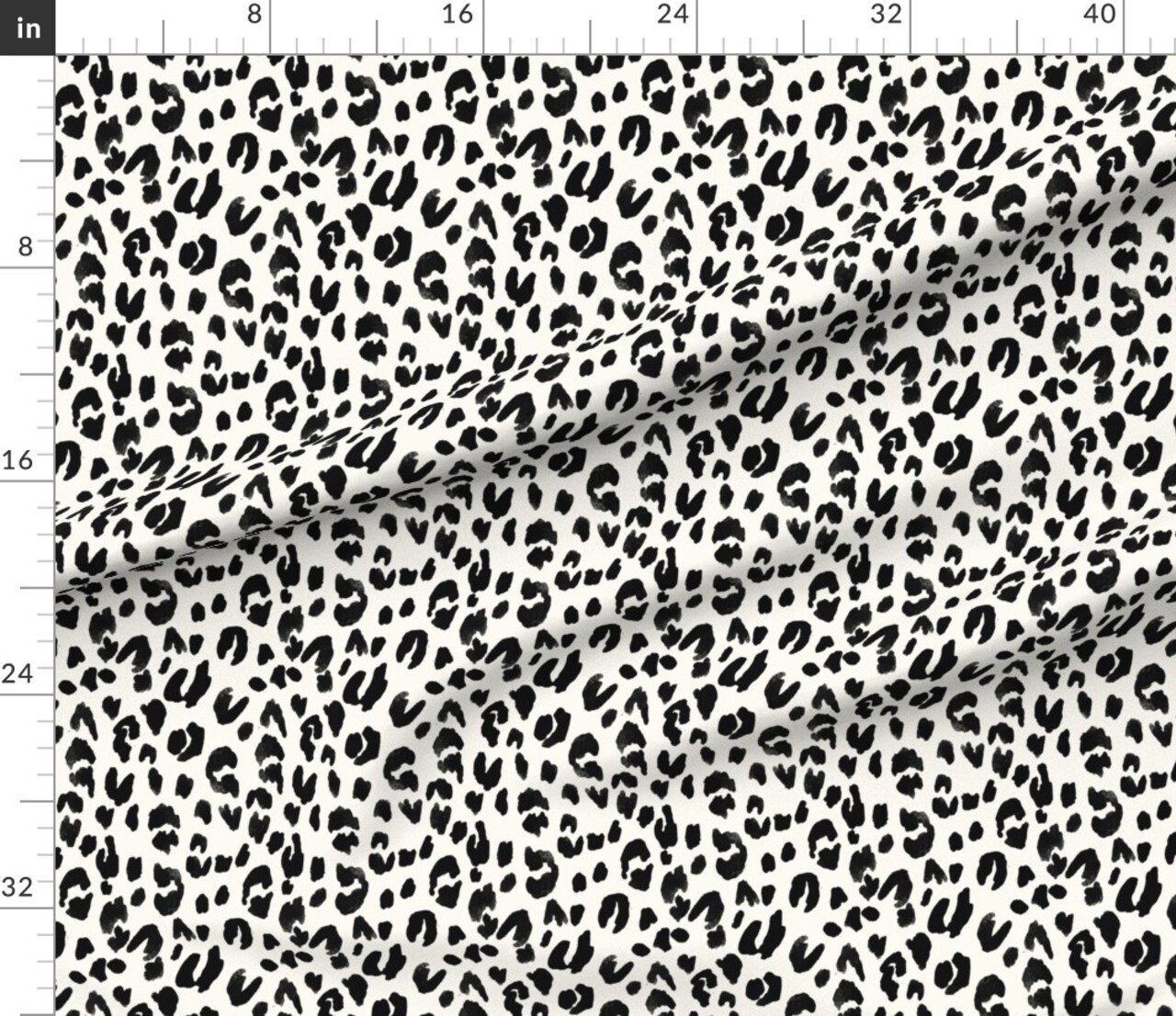 Leopard Spots Dots Animal Black White Neutral 2 Print Custom Printed Fabric by Spoonflower Various Fabrics by the Yard or Fat Quarter